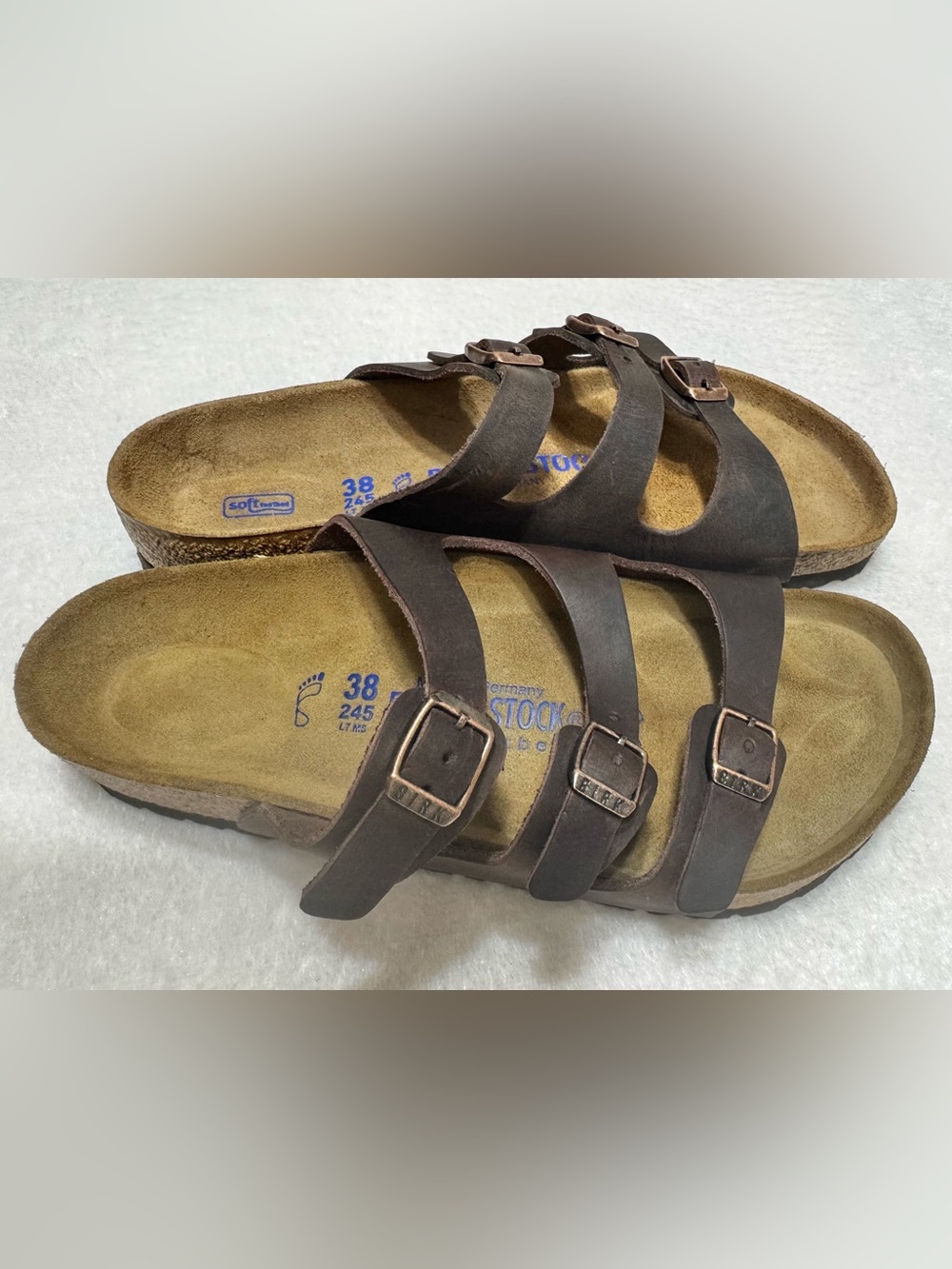 Birkenstock Florida Soft Footbed Sandals Habana Oiled Leather 38 - Picture 10 of 13
